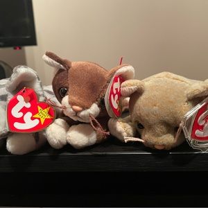 Ty Beanie Baby - Prance, Pounce, and Scat - All Beanie Baby have have Tag Errors